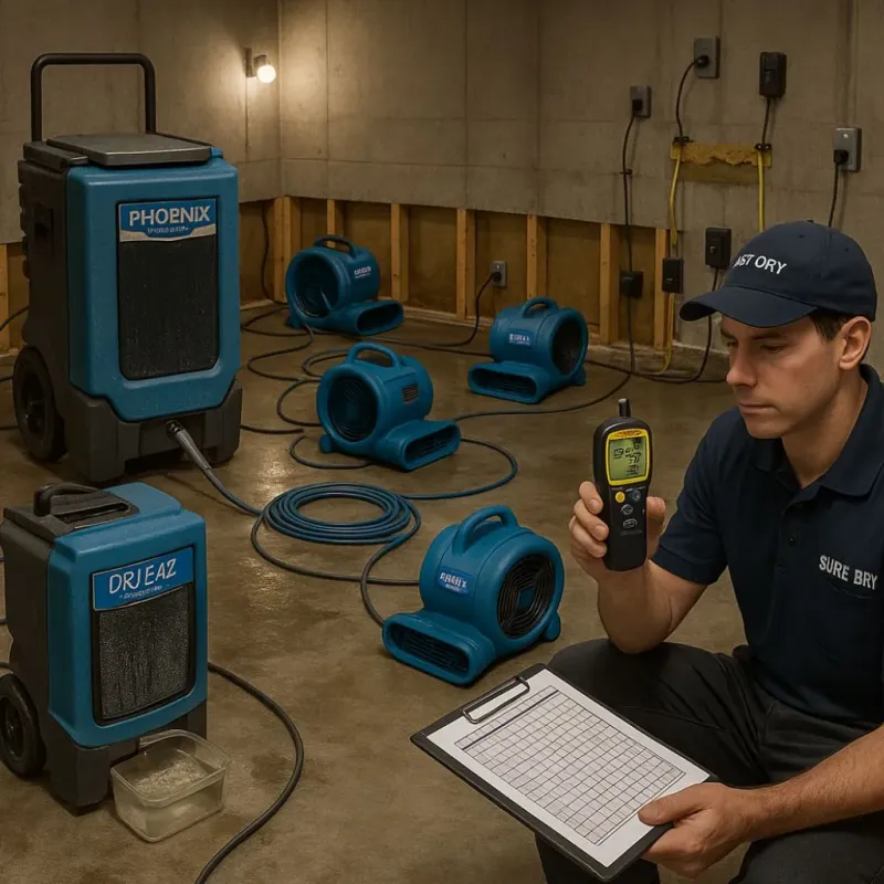 Structural Drying and Dehumidification process in Mercer Island, WA
